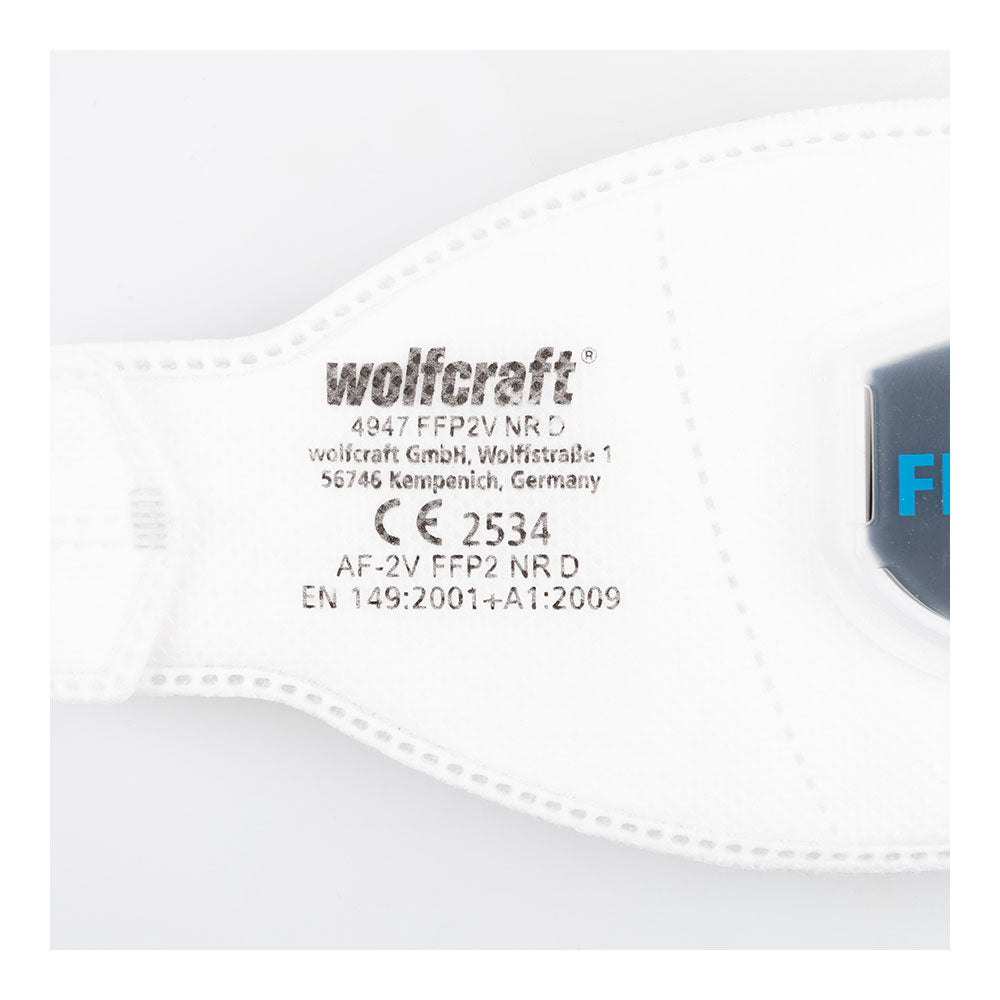 WOLFCRAFT PACK 2 MASCARAS ANTIPOLVO FFP2 NR D CON VALVULA RESPIRACION Y FILTRO